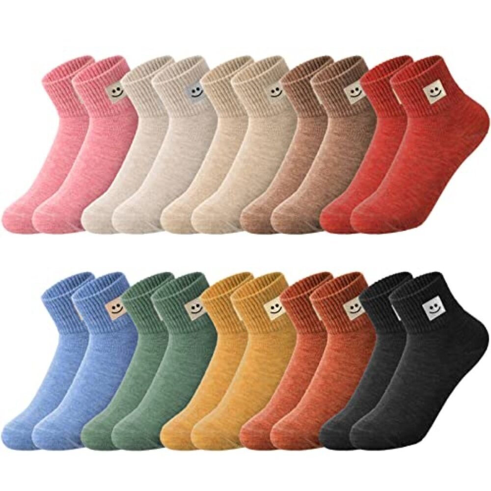 Crew Socks Cotton Lightweight Low Cut Ankle Cute Smile Face Design Y2K - Picture 2 of 8